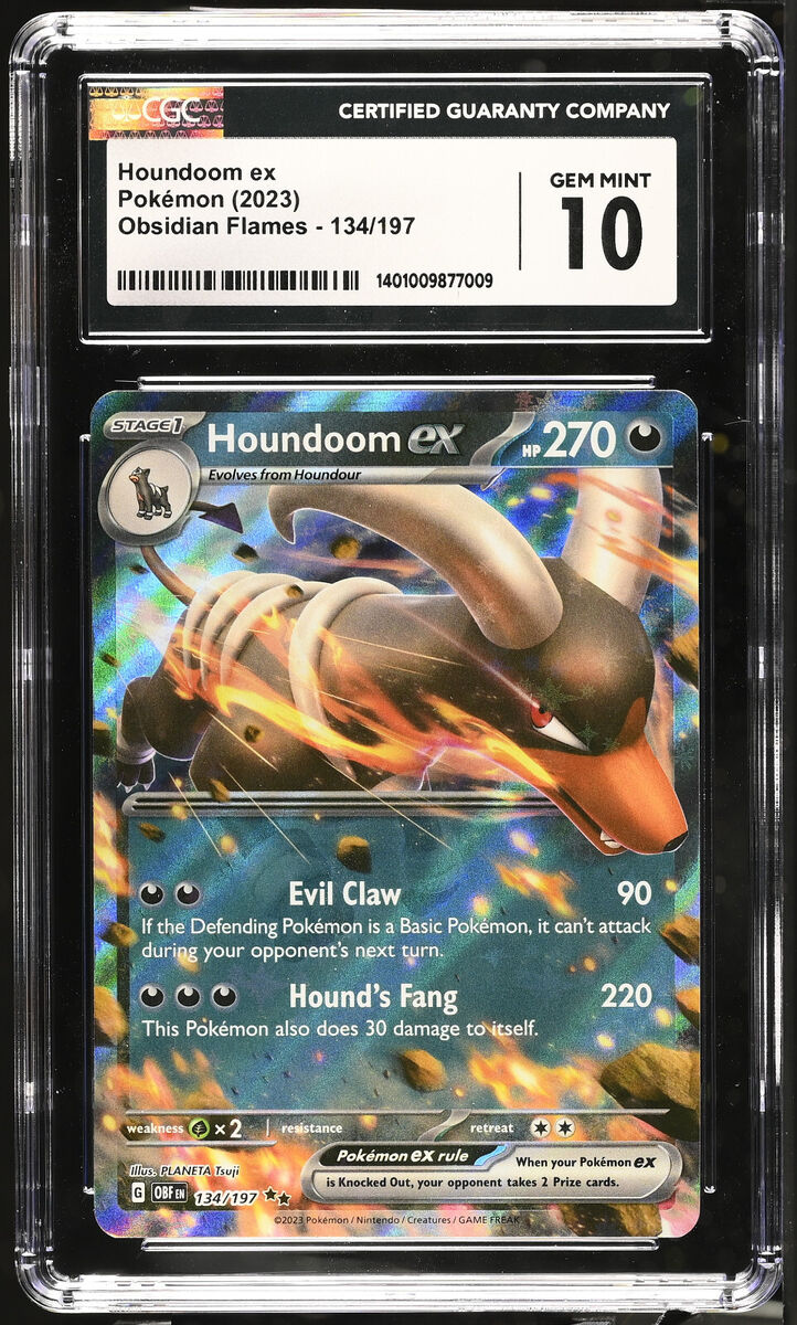 2023 Pokemon Obsidian Flames Houndoom Ex CGC 10 GEM MINT 134 2023 Pokemon Obsidian Flames Houndoom Ex CGC 10 GEM MINT 134