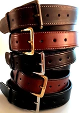 1-1/2 AMISH HANDMADE CASH MONEY ZIPPER TRAVEL STITCHED LEATHER BELT 1.5" USA CCW