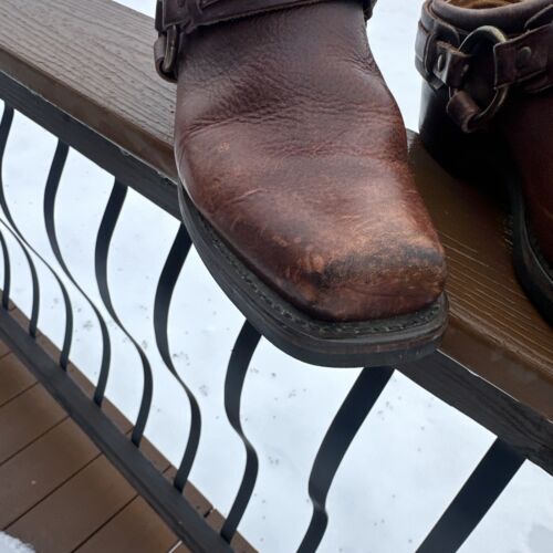 Scarpe zoccoli vintage Frye punta quadrata mulo marrone cintura-imbracatura donna 8,5 - Foto 5 di 10