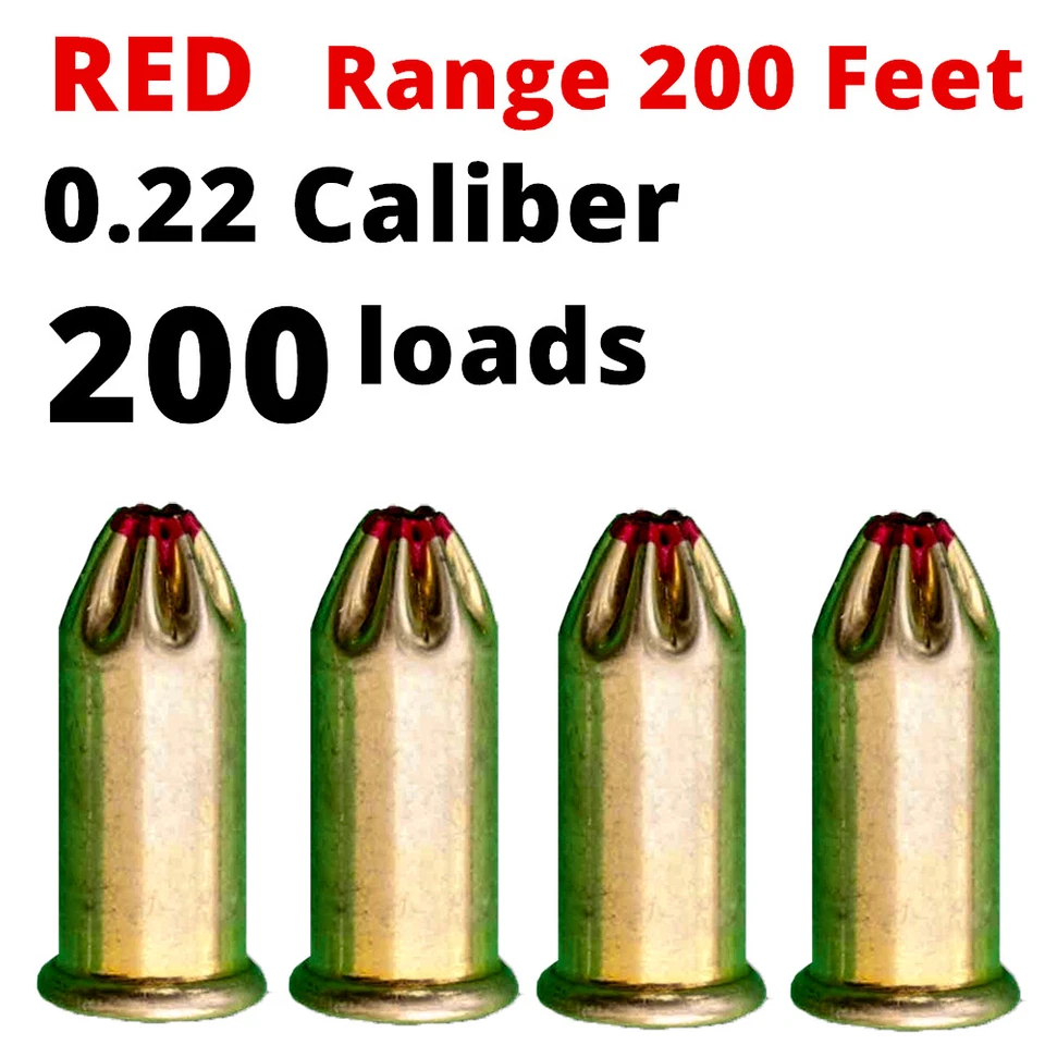 200 cargas rojas de nivel 5 para lanzador ficticio de contaminación de perros/sistemas DT, largo alcance 200' Foto 3 de 4