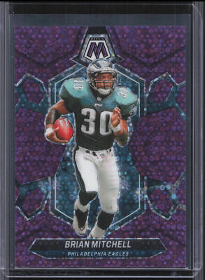 2024 Panini Mosaic #227 Brian Mitchell No Huddle Purple Disco Prizm #/50 RG8