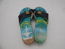 Vintage Rare Dr Scholls Art To Wear hand painted Sandals Floral Bee Themed SZ 9