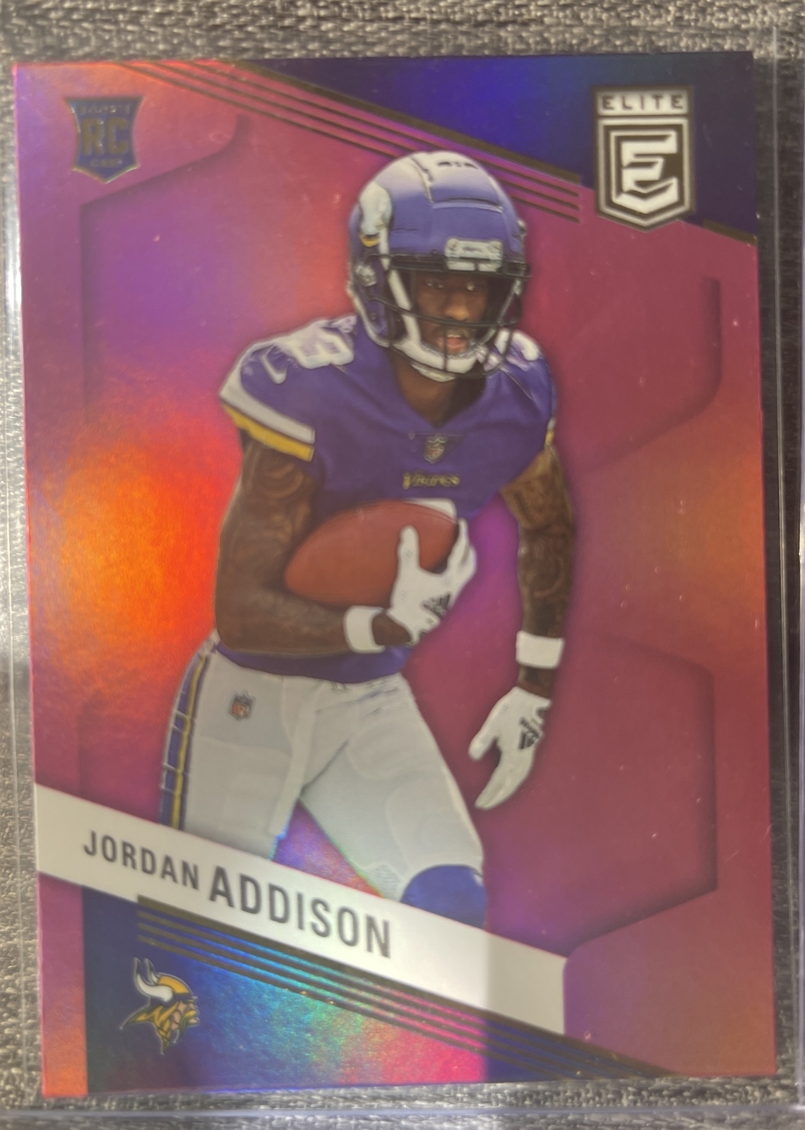 Jordan Addison 2023 Donruss Elite Rookie PINK PARALLEL RARE SSP RC WR VIKING 157