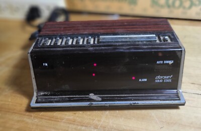 Dorset E 904 Working Electronic LED Alarm Clock Battery Backup Wood Grain