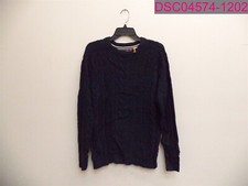 Weatherproof Men's Cable Knit Sweater Pullover Crew Navy Blue Large F94162NR