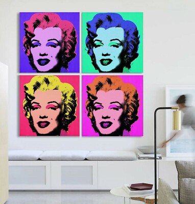 XXL LEINWAND BILD-SET 110x110 POP ART GEMÄLDE ANDY WARHOL MARILYN MONROE RETRO