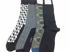  44 Alfani Mens New 4 Pairs Pack Dress Crew Socks Black Gray Brown Shoe 7-12
