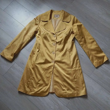 Avoca Anthology Gold Stretch Satin Midi Coat Evening Party Occasion Xmas Uk10/12