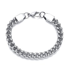 Fashion Titanium Steel Thick Keel Chain Steel Color Men's Bracelet Jewelry Gift