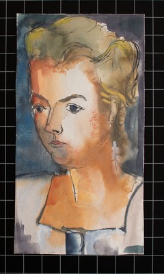 Gerhard Schulte-Dahling Portrait of Women Expressionism Original Watercolor 20. Jh.