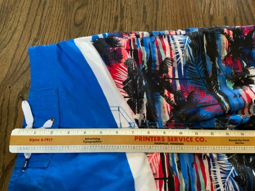 Skechers blue swimming trunks YOUTH Boys Size 16 Board Shorts Tropical palm tree - Picture 6 of 7