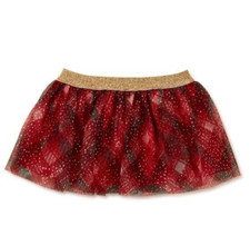 Holiday Time Girls Skirt Christmas 6-9 Mo Red Green Tulle Tutu Kids Baby NEW