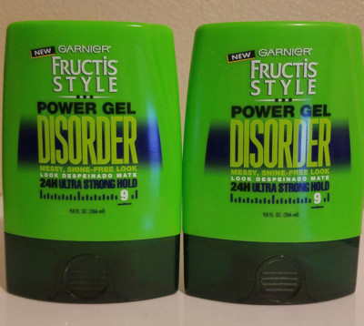 Lot of 2 Garnier Fructis Style Power Gel Disorder 24H Ultra Strong Hold 9, 9 oz 