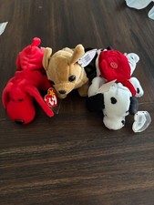 Ty Beanie Babies, Rover, Dotty, Tiny, Lot of 3, RARE