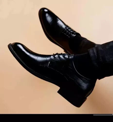 Black Men Suit Shoes Party Men's Dress Shoes Italian Leather Formal Shoes Men - Picture 33 of 33