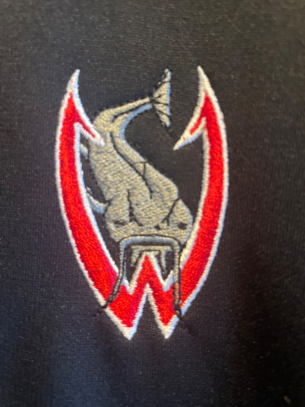 Giacca Fila Sport vintage con zip #5 pesce gatto con emblema blu scuro taglia L