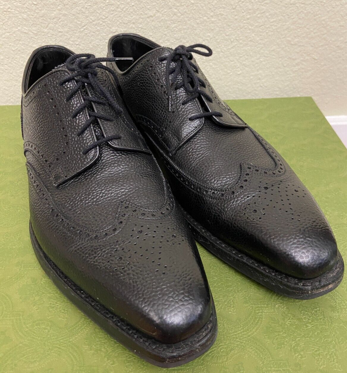 SAOLA George Cleverley pelle nera Derby Oxfords Brogues da uomo taglia UK 11 US 12