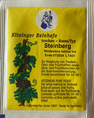 Trockenhefe Steinberg für 50 Ltr. Maische Weinhefe für die Weinherstellung