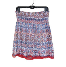 MAX STUDIO NWT L Multicolor Lined Pleated Boho Midi Skirt Elastic Waist MSRP 78