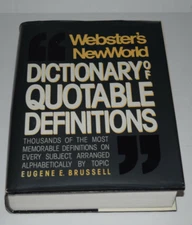 Webster's New World Dictionary of Quotable Definitions 1970 Hardcover jacket