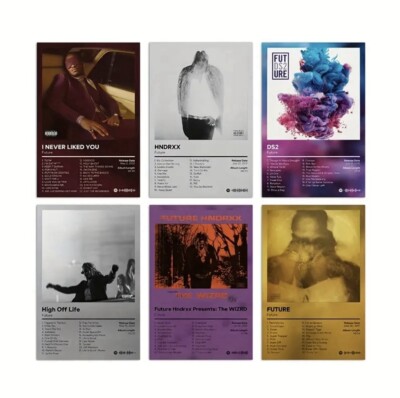6 STÜCK POSTERDRUCK, ZUKÜNFTIGE ALBUMHÜLLEN, (neu) LEINWANDMATERIAL UNGERAHMT 