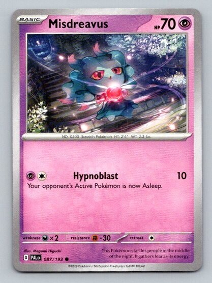 2023 Pokemon Card Paldea Evolved Misdreavus 87/193
