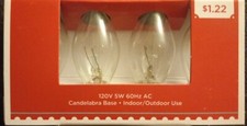 NEW 4 Christmas Light C7 Replacement Clear Bulbs Candelabra Base Indoor Outdoor