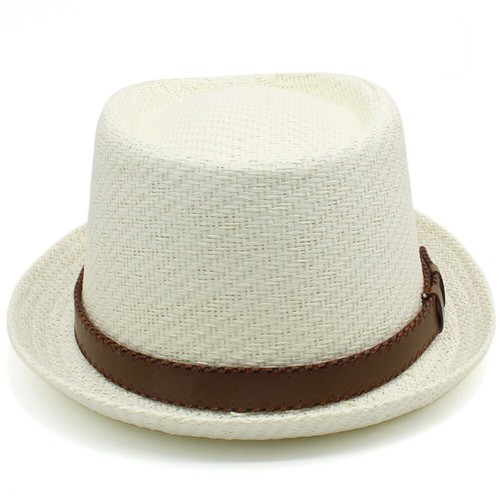 Unisex Herren Damen Stroh Pork Pie Hüte Retro Fedora Sonnenhüte Jazz Caps 7 1/8-7 1/4 - Bild 19 von 21