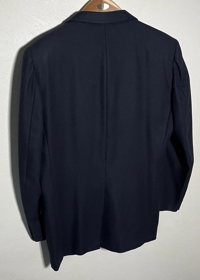 Abrigo Blazer De Colección Oxxford Clothes Azul Oscuro Lúpulo Lana Botón Dorado Deportivo 43 Largo Foto 3 de 4