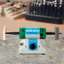 Portable Jewelry Polisher Bench Grinder Watch Gem Buffing Machine Variable Speed