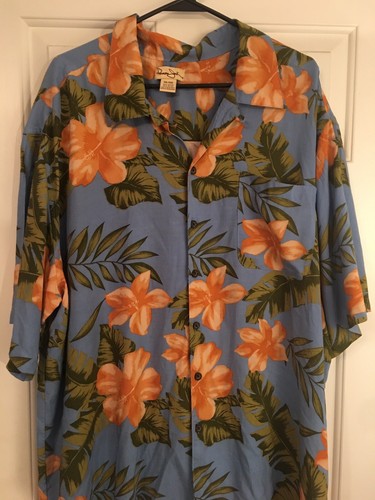 Panama Jack Blue Hawaiian Tropical Floral Shirt Rayon Button Up Short Slv Sz XXL - Picture 6 of 7