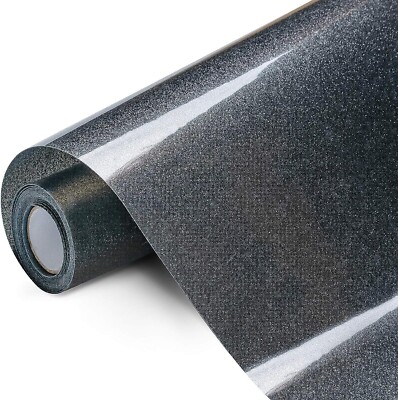 Black Heat Transfer Vinyl Roll - 10ft X 12in Iron On Vinyl For Cricut & Heat Press