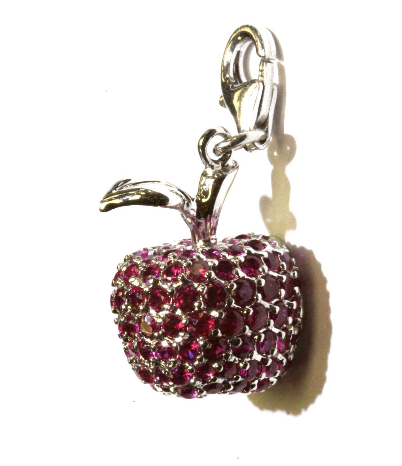 925 sterling silver created pink sapphire apple g… - image 1