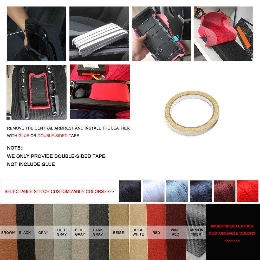 Black Leather Center Armrest Console Lid Cover Skin For BMW 3er E46 1998-2005 thumbnail 7