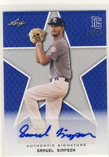 SAMUEL SIMPSON 2020 Leaf Perfect Game PG Blue AUTO /15 SOUTH CAROLINA USC