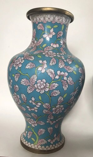 Paar große chinesische Cloisonné Vasen - Bild 3 von 5