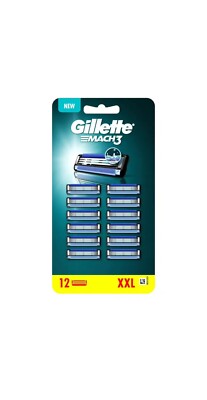 Gillette Mach3 Rasierklingen Herren, Rasierer für Männer Mach 3, 12er Pack