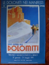 MANIFESTO POSTER "LE DOLOMITI NEI MANIFESTI" MOSTRA TREVISO 1991  002