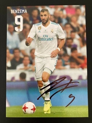 Photo Dédicacée Karim Benzema - 12x8 - Cadeau Fan Real Madrid - Certifiée
