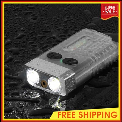1000LM LED Pocket Flashlight TYPE-C Rechargeable Beep 80DB Buzzer Alarm Flashing