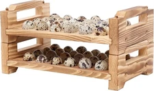 Stackable Wooden Quail & Pigeon Egg Holder Countertop, Farmhouse 2 pack 48 Slots
