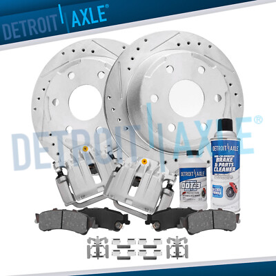 325mm Rear Drilled Rotors Calipers Brake Pads for 2003-06 Silverado Sierra 1500