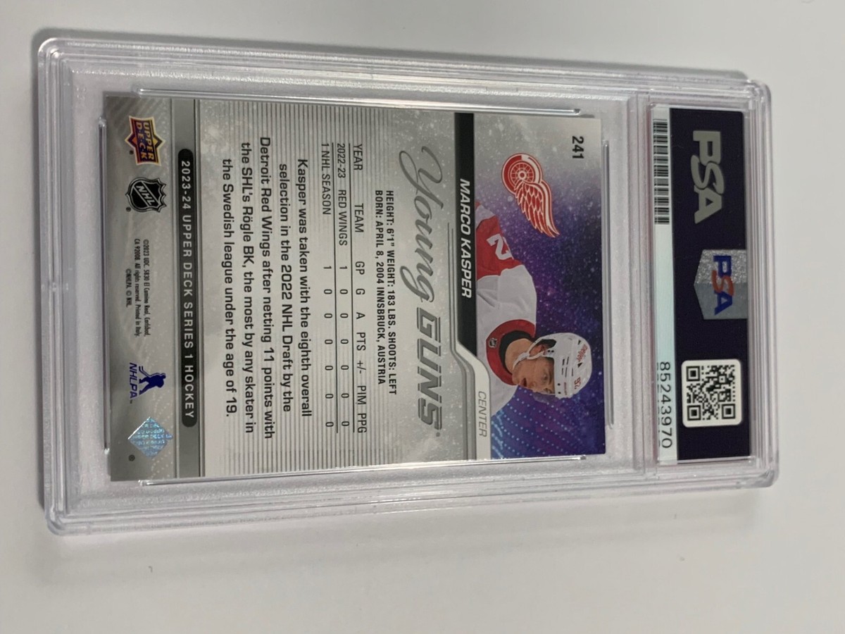 Marco Kasper signed 2023-24 YOUNG GUNS hockey card Detroit Red