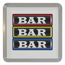 Fruit Machine Bar Plastic Tea Coaster Beer Mat Plastic (95mm x 95mm)