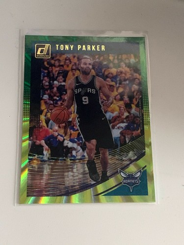 2018 Panini Donruss Basketball Holo Green and Yellow Laser Tony Parker #48
