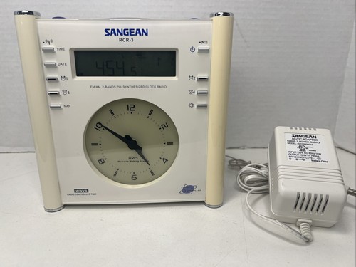 Sangean RCR-3 AM/FM Atomic Digital/Analog Clock Radio (White), One Size