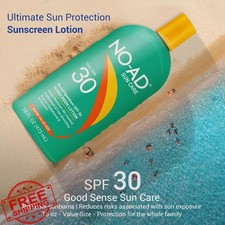 NO-AD SPF 30 Sunscreen Lotion 16oz 2 Pack Water Resistant 2.81 per gallon