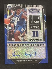 2020 Contenders Draft Picks Vernon Carey Prospect Ticket  Auto Blue Shimmer 4/15