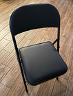 Black Metal Folding Chair, Padded Seat, Modern Indoor, 10 pc — photo 1