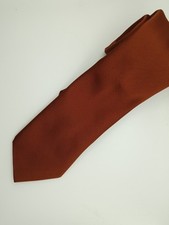 New Vesuvio Napoli Men's necktie solid color 100 polyester wedding Brown 221